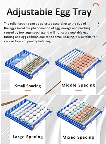 Eggs Incubators for Hatching, Automatic Turner & Humidity Control -Ducks Egg Incubator with Humidity Display, Egg Candler, Geese, Turkeys, Quails, Parrots, Pigeons (256 Eggs) - color: 256 eggs