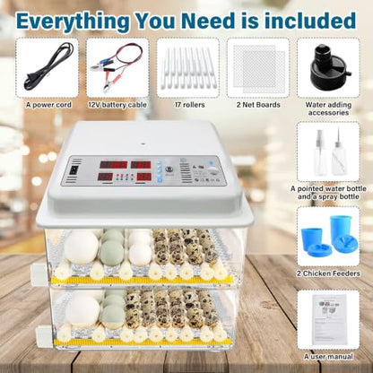 120 Egg incubators for Hatching Eggs with Automatic Turning & 5 Modes - color: 120 Egg White