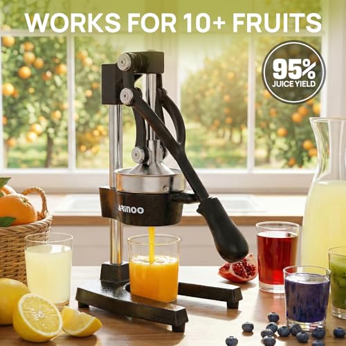 Cast Iron Juicer, Heavy Duty Manual Citrus Juicer - color: Black