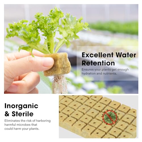 VIVOSUN 1" Rockwool Cubes, 100 Plugs Grow Cubes - size: 1"-100 Plugs