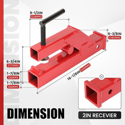 ECOTRIC Clamp-On Trailer Hitch with 2" Receiver Adapter for Tractor Buckets