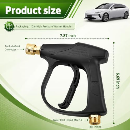 Car Short Pressure Washer Gun,High-Pressure 4350 PSI Max Stubby
