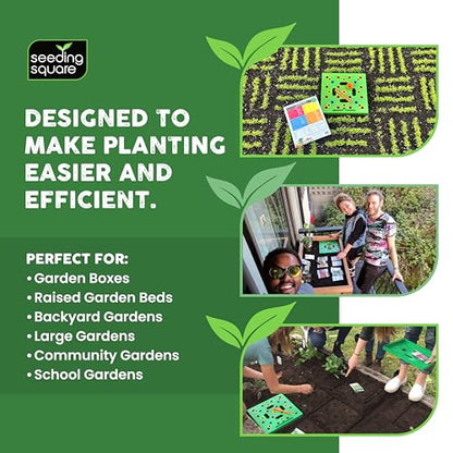Seeding Square Sneaky Weeder + Row Seeder Bundle – Garden Weeding Tool, Row Maker & Seed Spacing Template for Raised Bed & Vegetable Gardening