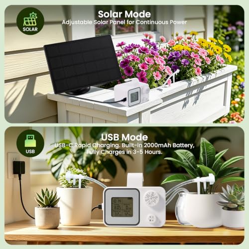 Solar Drip Irrigation System, Automatic Plant Watering Kit for 15 Plants