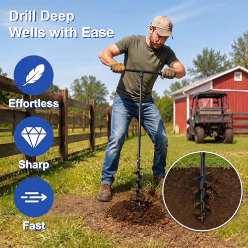 Lothee 228 Inch Steel Auger Well Drilling Kit for Garden Irrigation