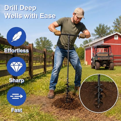 Lothee 228 Inch Steel Auger Well Drilling Kit for Garden Irrigation