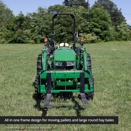 Titan Attachments 46" Fork Frame Attachment, Rate 4,500 LB, Fits John Deere Loaders