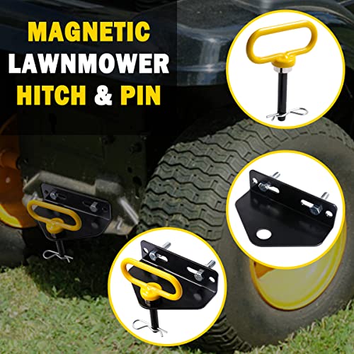 Towing Hitch Set Universal Heavy Duty Zero Turn Mower Trailer Hitch - color: Yellow+Black