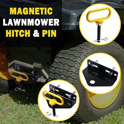 Towing Hitch Set Universal Heavy Duty Zero Turn Mower Trailer Hitch - color: Yellow+Black