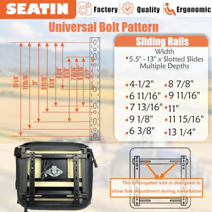 SEATIN Universal Tractor Seat, Comfortable Zero Turn Mower Seat - color: Premium Carbon Fiber