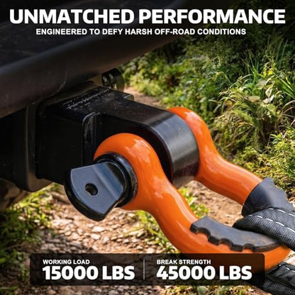 AUTOBOTS Shackle Hitch Receiver 2", Heavy Duty Recovery Hitch Orange - color: ORANGE-BLACK