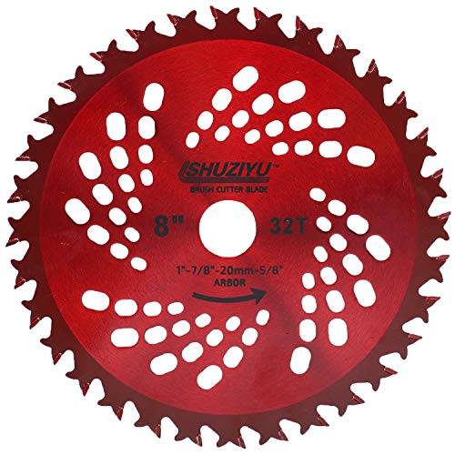 8"-32T. 1" Arbor with Washer Adapter 7/8"-20mm-5/8, Brush Cutter Blade, Trimmer Weed Blade. Suitable for All Brand of Brush Cutter - color: 8", size: 8"-32T