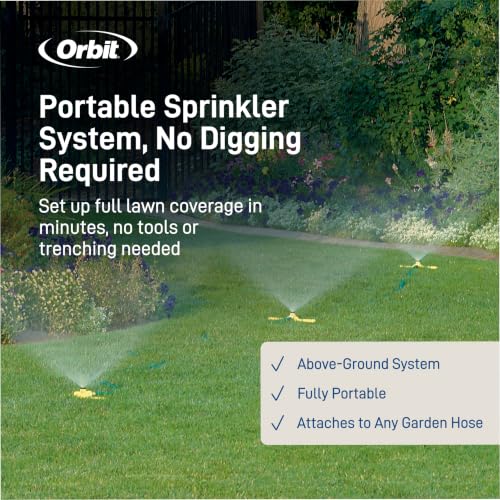 Orbit Port-A-Rain Above-Ground Sprinkler System, Green - 58092 - size: 1-Pack Sprinkler System
