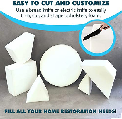 Foamma 1" x 20" x 20" High-Density Upholstery Foam Padding, Thick Custom Pillow, Chair and Couch Cushion Replacement, Craft Supplies for Upholstery and Seat Repair, 3 Pack - color: High Density, size: 1" x 20" x 20", style: 3 Pack