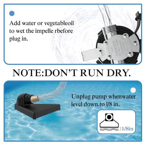 120V Electric Water Transfer Pump 330 GPH for Barrel,Pools, Aquariums - color: Black