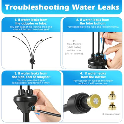 Roylvan Portable Misters for Outside Patio, Battery-Powered with 4 Nozzles