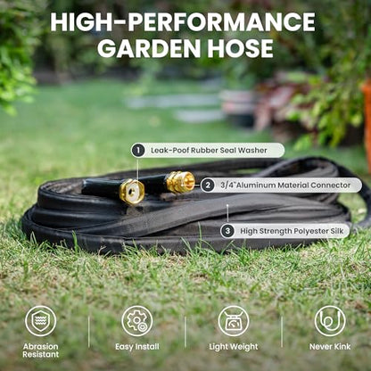 Giraffe Tools Garden Hose 100FT Lightweight Lay Flat Water Hose - size: 100FT