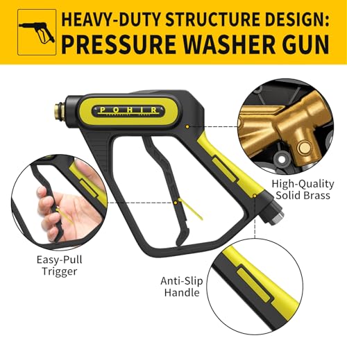 3/8'' 4800PSI Pressure Washer Hose and Gun 50FT