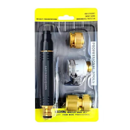 Adjustable High Pressure Water Sprayer Nozzle, Heavy Duty Brass Quick Connect Fittings Booster Hose Spray Head, Multipurpose for Car Washing, Garden Irrigation & Outdoor Surface Deep Cleaning