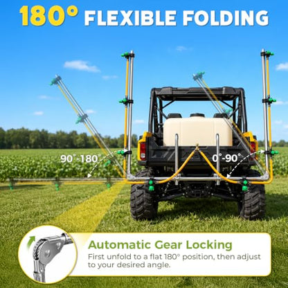 8-Nozzle Folding Sprayer Boom with Mount Bracket, Fit for ATV/UTV