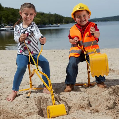 Big Dig Excavator Ride-On Sandbox Digger with 360 Rotation Base, Yellow - color: Yellow