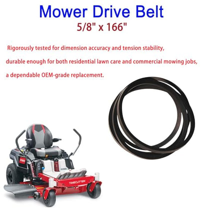 133-7075 Lawn Mower Tractor Deck Belt 5/8" x 166" Replacement for 126-7731