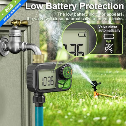 Programmable Digital Sprinkler Water Hose Irrigation Timer for Lawn - color: Dark Gray