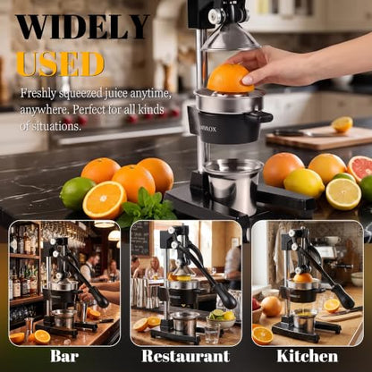 Manual Cast Iron Lemon Squeezer, Black Citrus Juicer - color: Black