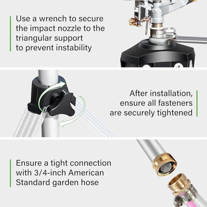 Heavy Duty Impact Sprinkler on Tripod Base,36 Inch Tripod Sprinkler - size: 36in