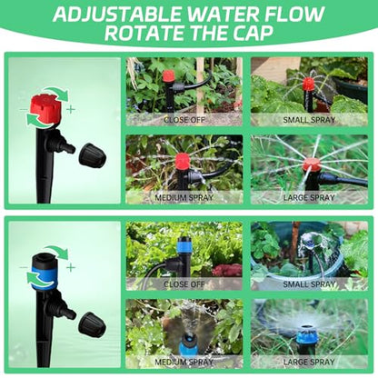 65Ft Drip Irrigation System Kit with 1/4 Inch Tubing for Garden