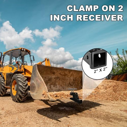 Clamp On Trailer Hitch 2" Receiver, Heavy-Duty Bucket Trailer Hitch, Black - color: Black