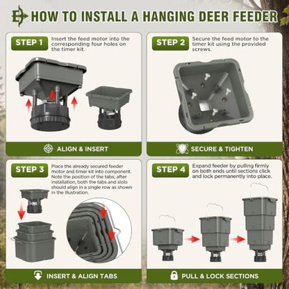 5 Gallon Hanging Deer Feeder with Programmable Digital Timer (4 Feed Times)