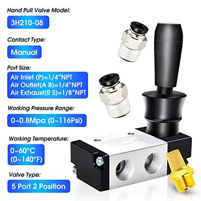 TAILONZ 1/4"NPT 3/2 3H210-08 Manual Valve - size: 1/4"NPT, style: 3 Way 2 Position Manual Return