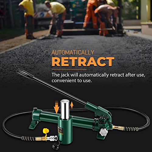 Newhai 10T Hydraulic Jack Ram, 4" Stroke Auto Retraction, Single Acting - style: 10 ton