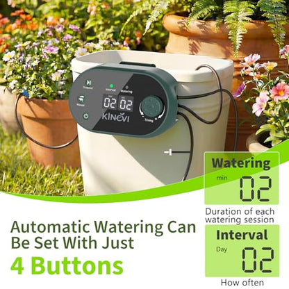 Solar Drip Irrigation System Kit, Auto Plant Waterer for 15 Pots