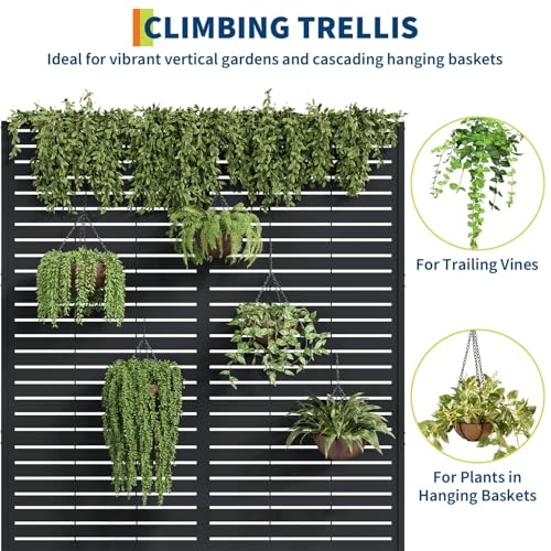 GarveeLife Metal Planter Box with Trellis and Wheels 71"x47"x16" - color: Strips, size: with wheels