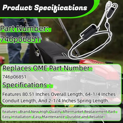 746P06851 Single Speed Forward Cable Fits MTD Craftsman Lawn Mower - size: 746P06851