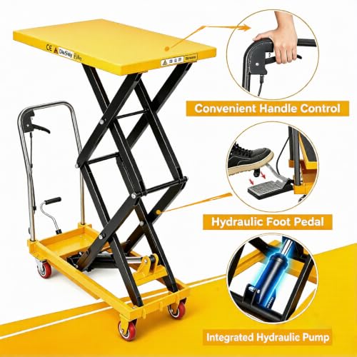 330LBS Hydraulic Lift Table Cart Lift, Double Scissor Lift Table