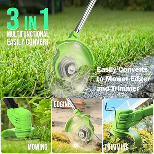 Electric Weed Wacker Cordless 21V Battery Powered Weed Eater - color: Green