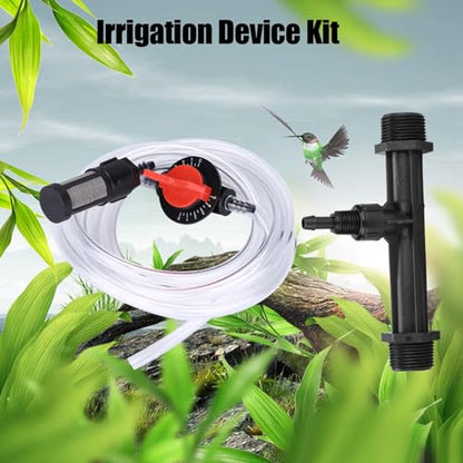 Garden Drip Irrigation Kit with 3/4 Inch Water Tube and Filter for Lawn, Vegetables, and Yard, Easy Setup Drip Line System