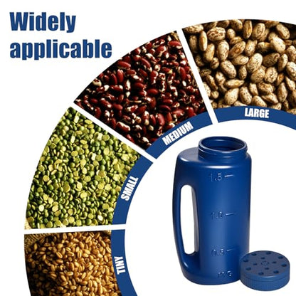 Adjustable Handheld Seed Shaker – Hand Spreader - Capacity Multi-Purpose Spreader for Fertilizer, Grass Seed, Ice Melt & Lawn Care - Blue - color: Blue