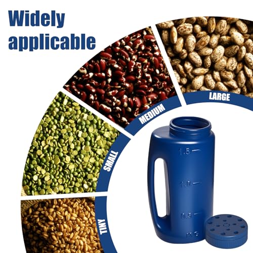 Adjustable Handheld Seed Shaker – Hand Spreader - Capacity Multi-Purpose Spreader for Fertilizer, Grass Seed, Ice Melt & Lawn Care - Blue - color: Blue