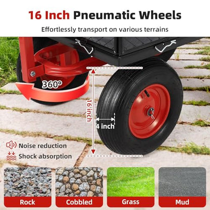 Heavy Duty Steel Garden Cart – 1400 Lbs Capacity Utility Yard Wagon