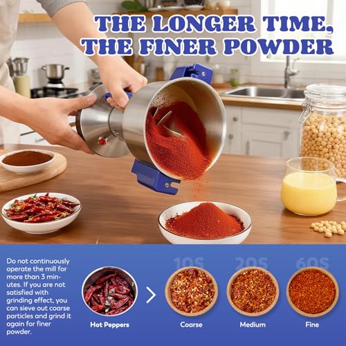Moongiantgo 500g Electric Grain Mill Flour Grinder, 110V - size: 500g Upright Type