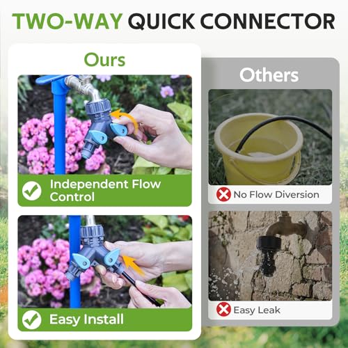 HIRALIY 80ft Push-to-Connect Drip Irrigation Kit