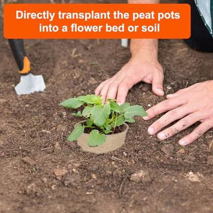JNYONG 60 Packs 3.15 Inch Peat Pots,Garden Germination Nursery Pots