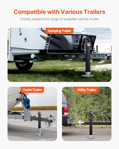 VEVOR 8000lbs Heavy-Duty Square Direct Weld on RV Jack, 15-1/4 Inches Lift, Adjustable Drop Leg, for Lifting RV, Horse, Utility, Yacht Trailers, TJD-7000S - size: 8000lbs (15-1/4 inch Stroke)