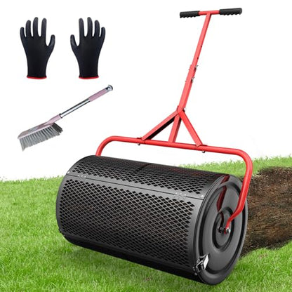Compost Peat Moss Spreader for Lawn, 24 Inch Compost Roller Spreader - size: 24 INCH