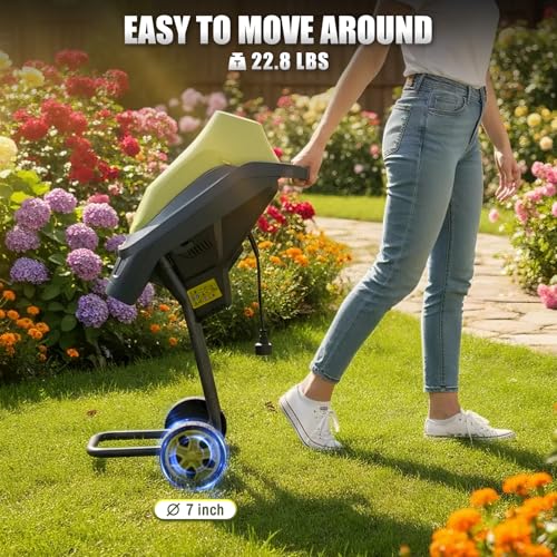 Wood Chipper 15-Amp 1.57" Cutting Diameter, Electric Wood Chipper&Shredder