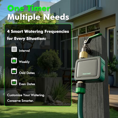 RESTMO WiFi Smart Sprinkler Timer with APP Remote Control for Garden Hose - color: 1 Zone-wifi Connection, size: 1 Pack